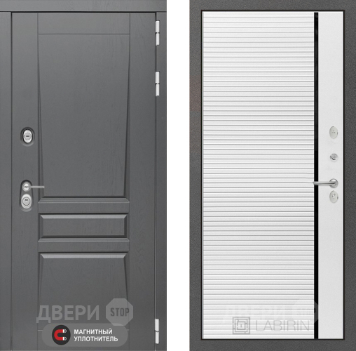 Входная металлическая Дверь Лабиринт (LABIRINT) Платинум 22 Белый софт в Жуковский