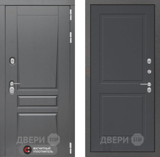Входная металлическая Дверь Лабиринт (LABIRINT) Платинум 11 Графит софт в Жуковский