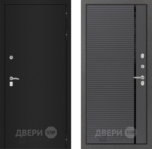 Входная металлическая Дверь Лабиринт (LABIRINT) Classic шагрень черная 22 Графит софт в Жуковский