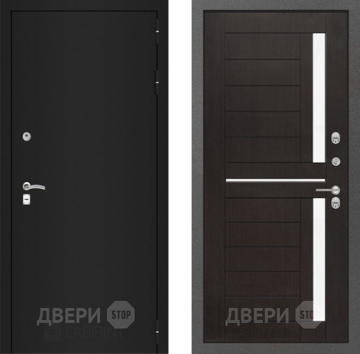 Входная металлическая Дверь Лабиринт (LABIRINT) Classic шагрень черная 02 Венге в Жуковский