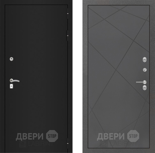 Входная металлическая Дверь Лабиринт (LABIRINT) Classic шагрень черная 24 Графит софт в Жуковский
