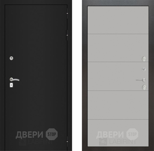 Входная металлическая Дверь Лабиринт (LABIRINT) Classic шагрень черная 13 Грей софт в Жуковский