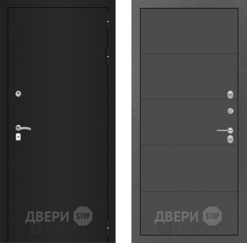 Входная металлическая Дверь Лабиринт (LABIRINT) Classic шагрень черная 13 Графит софт в Жуковский
