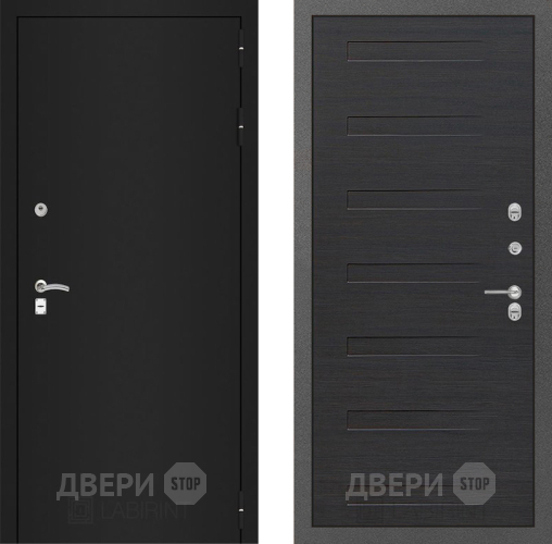 Входная металлическая Дверь Лабиринт (LABIRINT) Classic шагрень черная 14 Эковенге поперечный в Жуковский