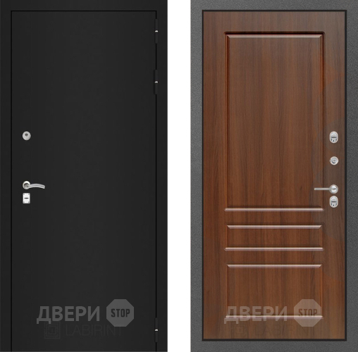 Входная металлическая Дверь Лабиринт (LABIRINT) Classic шагрень черная 03 Орех бренди в Жуковский