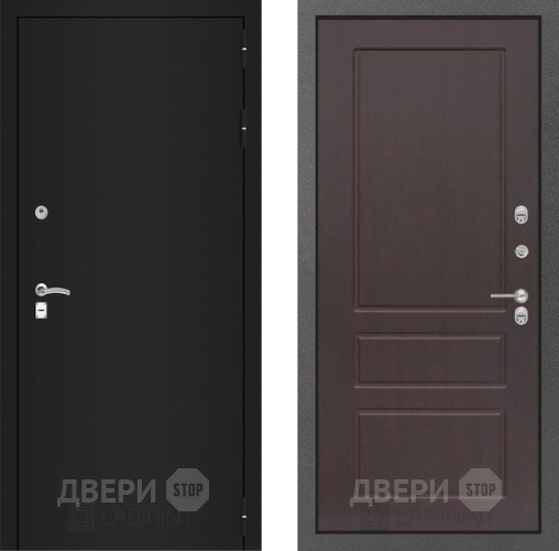 Входная металлическая Дверь Лабиринт (LABIRINT) Classic шагрень черная 03 Орех премиум в Жуковский