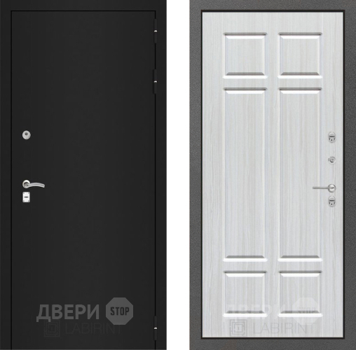 Входная металлическая Дверь Лабиринт (LABIRINT) Classic шагрень черная 08 Кристалл вуд в Жуковский