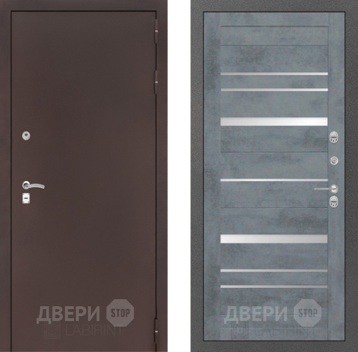Входная металлическая Дверь Лабиринт (LABIRINT) Classic антик медь 20 Бетон темный в Жуковский