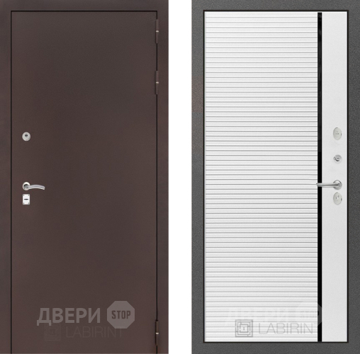 Входная металлическая Дверь Лабиринт (LABIRINT) Classic антик медь 22 Белый софт в Жуковский