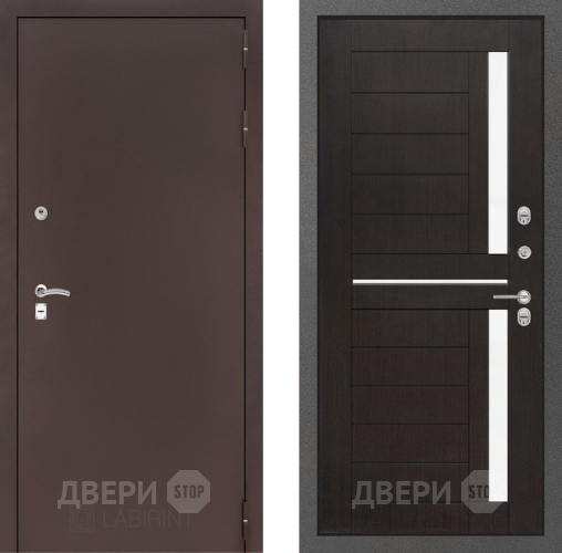 Входная металлическая Дверь Лабиринт (LABIRINT) Classic антик медь 02 Венге в Жуковский