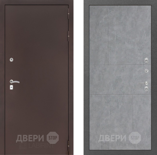 Входная металлическая Дверь Лабиринт (LABIRINT) Classic антик медь 21 Бетон светлый в Жуковский