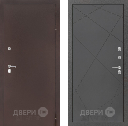 Входная металлическая Дверь Лабиринт (LABIRINT) Classic антик медь 24 Графит софт в Жуковский