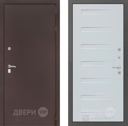 Входная металлическая Дверь Лабиринт (LABIRINT) Classic антик медь 14 Дуб кантри белый горизонтальный в Жуковский
