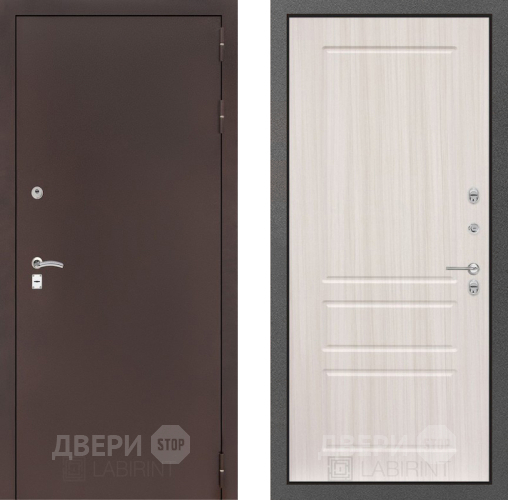 Входная металлическая Дверь Лабиринт (LABIRINT) Classic антик медь 03 Сандал белый в Жуковский