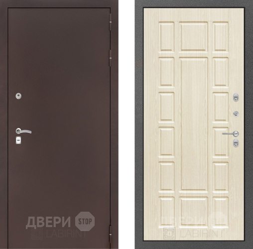 Входная металлическая Дверь Лабиринт (LABIRINT) Classic антик медь 12 Беленый дуб в Жуковский