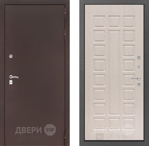 Входная металлическая Дверь Лабиринт (LABIRINT) Classic антик медь 04 Беленый дуб в Жуковский
