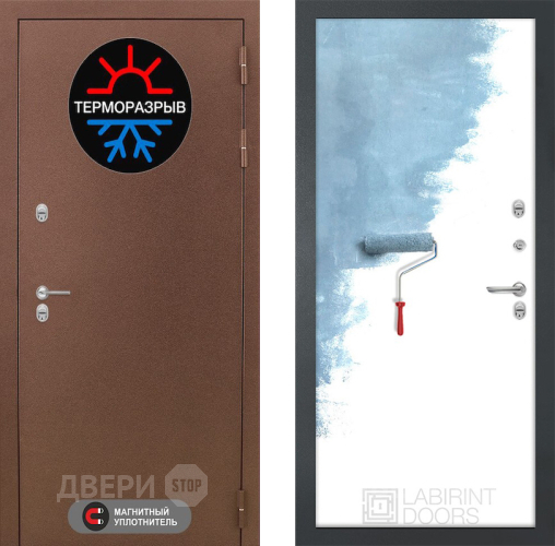 Входная металлическая Дверь Лабиринт (LABIRINT) Термо Магнит 28 Под покраску в Жуковский