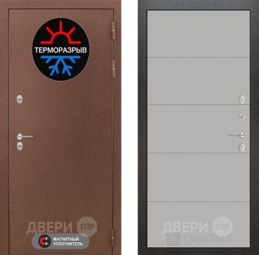 Входная металлическая Дверь Лабиринт (LABIRINT) Термо Магнит 13 Грей софт в Жуковский