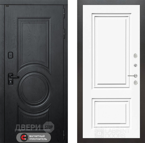 Входная металлическая Дверь Лабиринт (LABIRINT) Гранд 26 Белый (RAL-9003) в Жуковский
