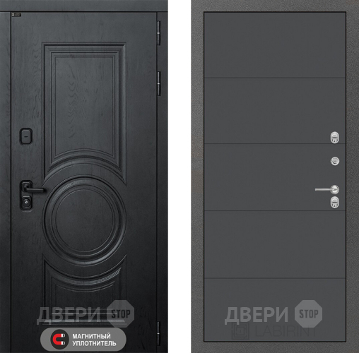Входная металлическая Дверь Лабиринт (LABIRINT) Гранд 13 Графит софт в Жуковский