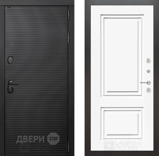 Входная металлическая Дверь Лабиринт (LABIRINT) Вулкано 26 Белый (RAL-9003) в Жуковский