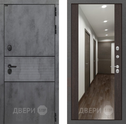 Входная металлическая Дверь Лабиринт (LABIRINT) Инфинити Зеркало Максимум Венге в Жуковский