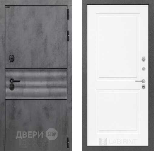 Входная металлическая Дверь Лабиринт (LABIRINT) Инфинити 11 Белый софт в Жуковский