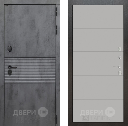 Входная металлическая Дверь Лабиринт (LABIRINT) Инфинити 13 Грей софт в Жуковский