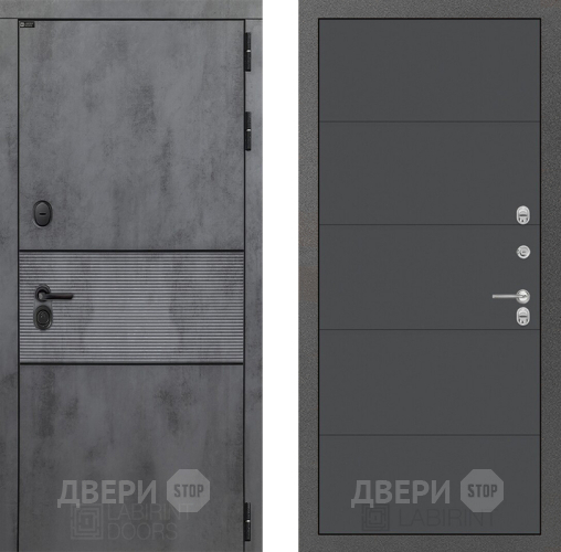 Входная металлическая Дверь Лабиринт (LABIRINT) Инфинити 13 Графит софт в Жуковский