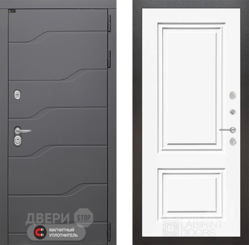 Дверь Лабиринт (LABIRINT) Ривер 26 Белый (RAL-9003) в Жуковский