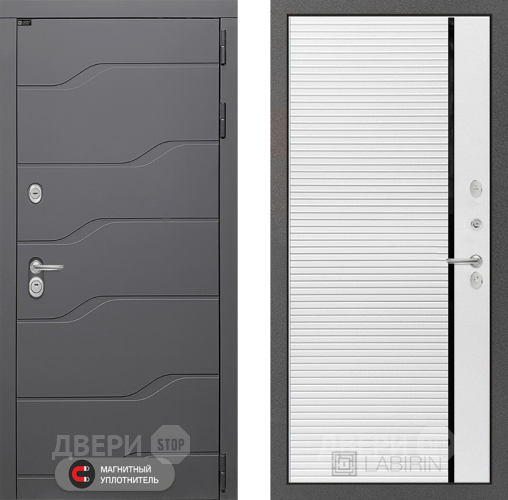 Входная металлическая Дверь Лабиринт (LABIRINT) Ривер 22 Белый софт в Жуковский