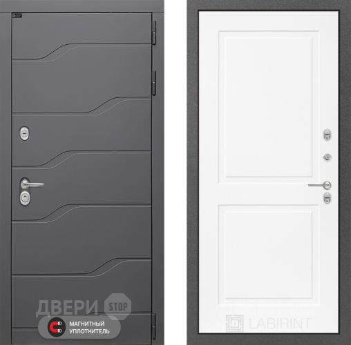 Входная металлическая Дверь Лабиринт (LABIRINT) Ривер 11 Белый софт в Жуковский