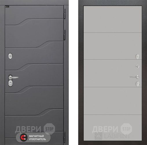 Входная металлическая Дверь Лабиринт (LABIRINT) Ривер 13 Грей софт в Жуковский