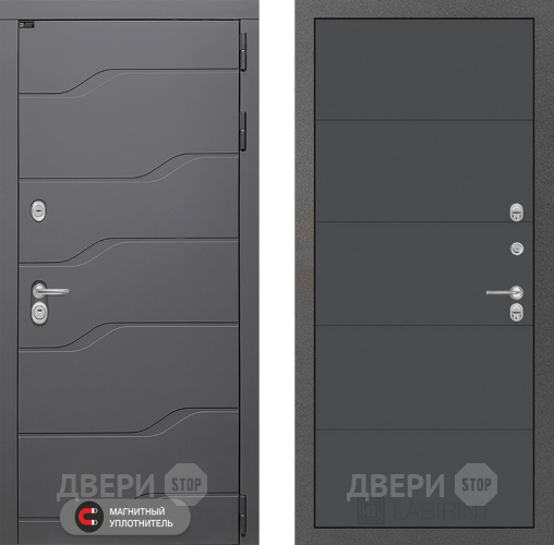 Входная металлическая Дверь Лабиринт (LABIRINT) Ривер 13 Графит софт в Жуковский