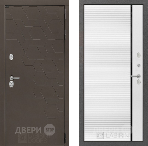Входная металлическая Дверь Лабиринт (LABIRINT) Смоки 22 Белый софт в Жуковский