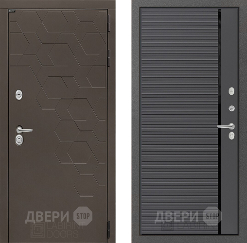 Входная металлическая Дверь Лабиринт (LABIRINT) Смоки 22 Графит софт в Жуковский