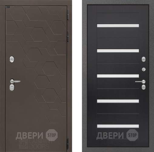 Входная металлическая Дверь Лабиринт (LABIRINT) Смоки 01 Венге в Жуковский