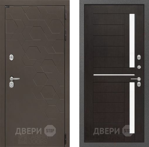 Входная металлическая Дверь Лабиринт (LABIRINT) Смоки 02 Венге в Жуковский