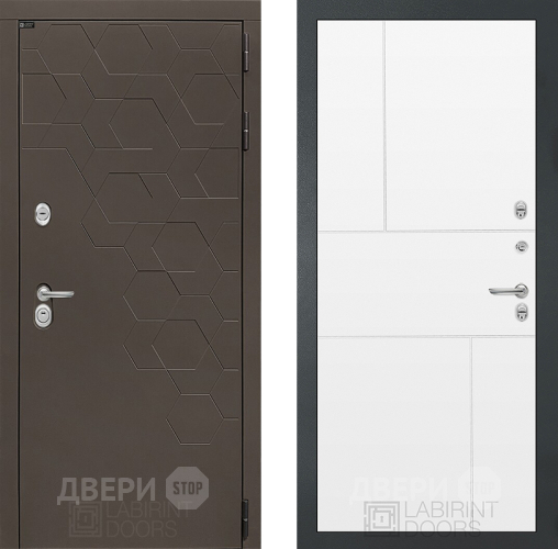 Входная металлическая Дверь Лабиринт (LABIRINT) Смоки 21 Белый софт в Жуковский