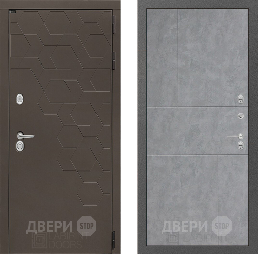 Входная металлическая Дверь Лабиринт (LABIRINT) Смоки 21 Бетон светлый в Жуковский
