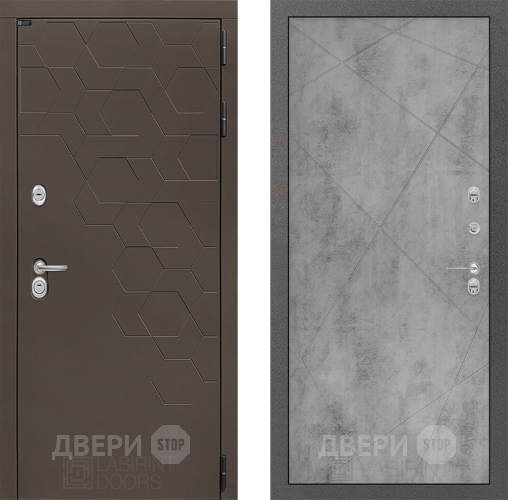 Входная металлическая Дверь Лабиринт (LABIRINT) Смоки 24 Бетон светлый в Жуковский