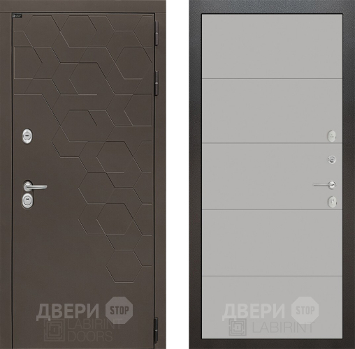 Входная металлическая Дверь Лабиринт (LABIRINT) Смоки 13 Грей софт в Жуковский