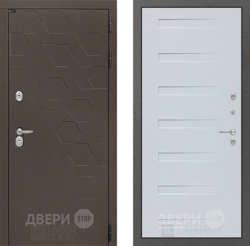 Входная металлическая Дверь Лабиринт (LABIRINT) Смоки 14 Дуб кантри белый горизонтальный в Жуковский