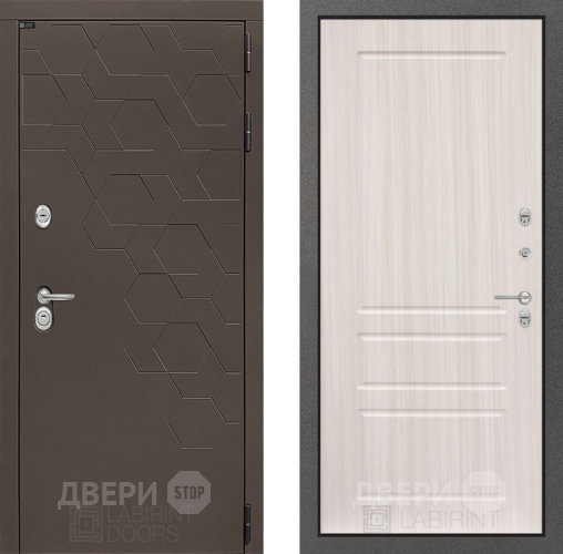 Входная металлическая Дверь Лабиринт (LABIRINT) Смоки 03 Сандал белый в Жуковский