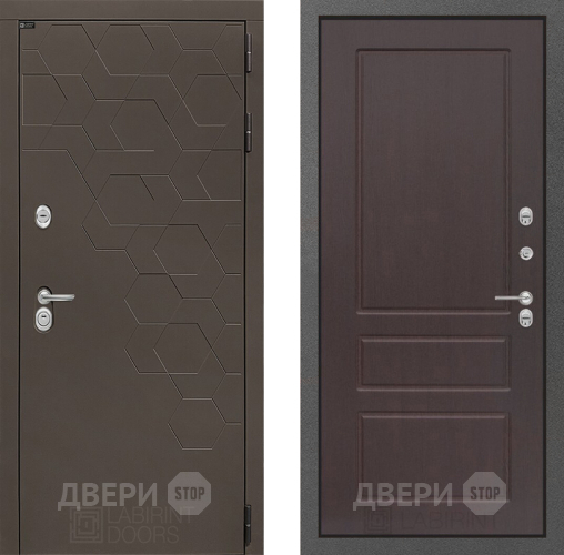 Входная металлическая Дверь Лабиринт (LABIRINT) Смоки 03 Орех премиум в Жуковский