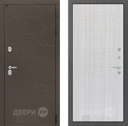 Входная металлическая Дверь Лабиринт (LABIRINT) Смоки 06 Сандал белый в Жуковский