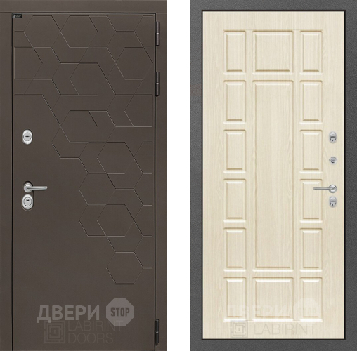 Входная металлическая Дверь Лабиринт (LABIRINT) Смоки 12 Беленый дуб в Жуковский