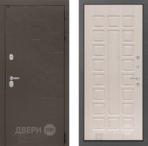 Входная металлическая Дверь Лабиринт (LABIRINT) Смоки 04 Беленый дуб в Жуковский