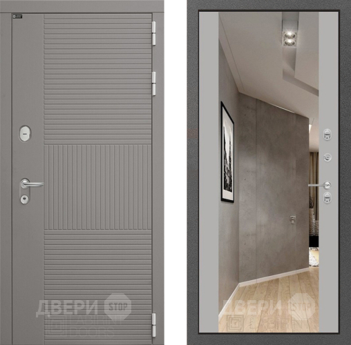 Входная металлическая Дверь Лабиринт (LABIRINT) Формо Зеркало Максимум Грей софт в Жуковский