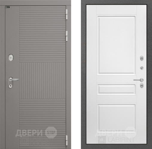 Входная металлическая Дверь Лабиринт (LABIRINT) Формо 03 Белый софт в Жуковский